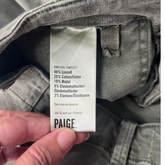Paige Utility Joggers Womens Pants Sz 26 Olive Quiet Luxury Minimalist Ankle Zip - Picture 10 of 11